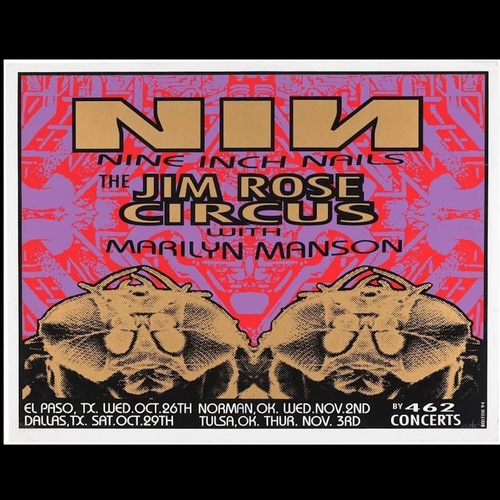 1995 Self Destruct Tour Poster - El Paso TX, Dallas, TX, Norman OK and Tulsa OK