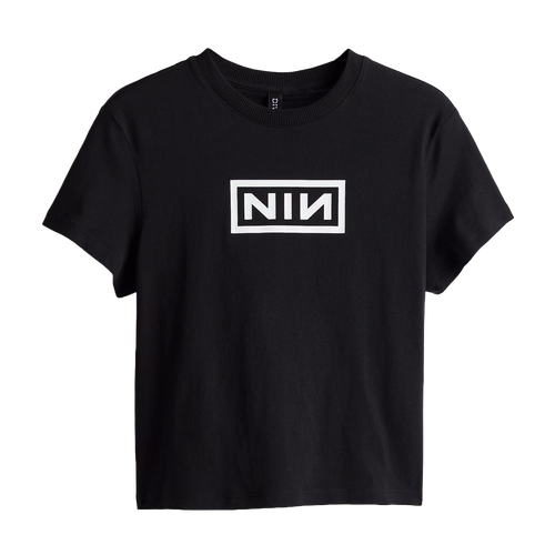 H&M NIN Logo Printed Short Fitted T-Shirt