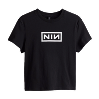 H&M NIN Logo Printed Short Fitted T-Shirt