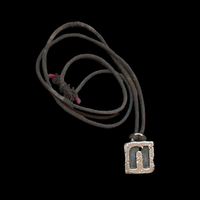 NIN Ball Chain Necklace with Black Cord