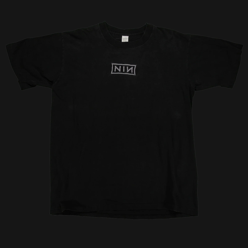 NIN logo (Gray) and Coil (Blue) Embroidered Logo T-Shirt