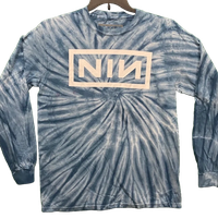 Urban Outfitters NIN Logo Tie Dye Blue Long Sleeve T-Shirt