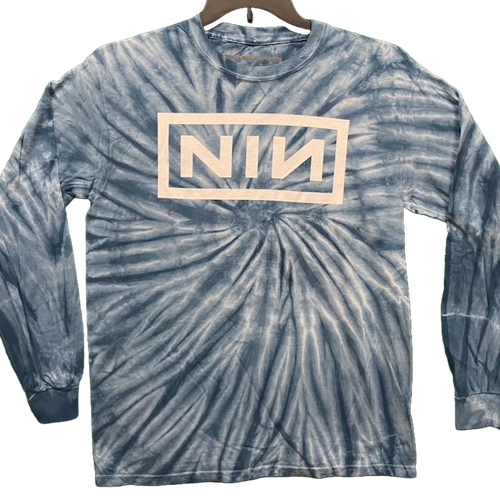 Urban Outfitters NIN Logo Tie Dye Blue Long Sleeve T-Shirt