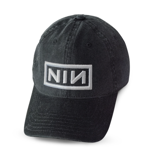 NIN White Logo Vintage Washed Dad Hat