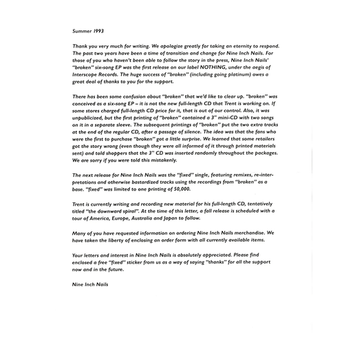 Summer of 1993 Newsletter