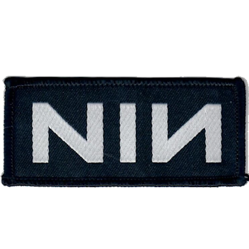 NIN Logo in White on Black Background Patch