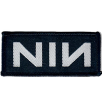 NIN Logo in White on Black Background Patch